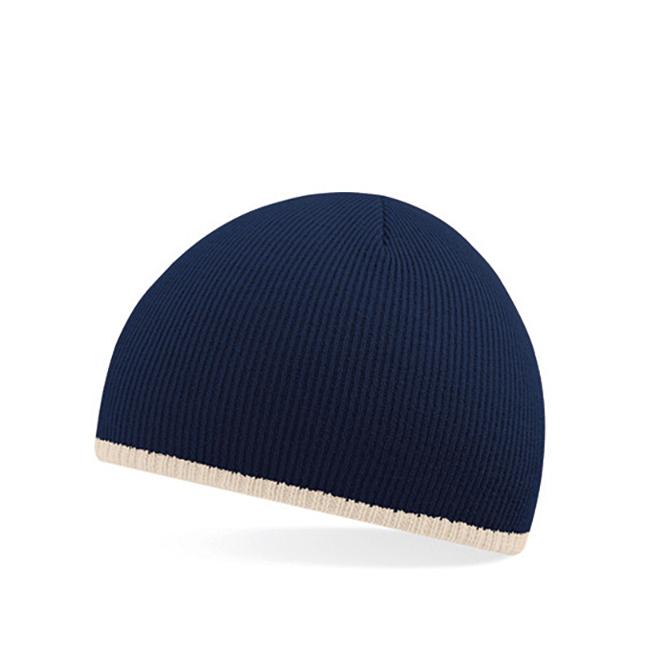 French Navy/Stone - Kontrastowa czapka beanie