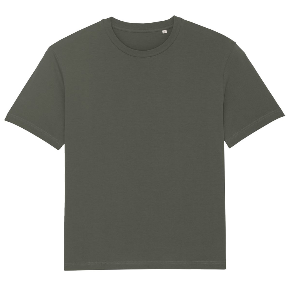 Oliwkowy t-shirt unisex z bawełny organicznej z logo firmy Fuser Stanley Stella