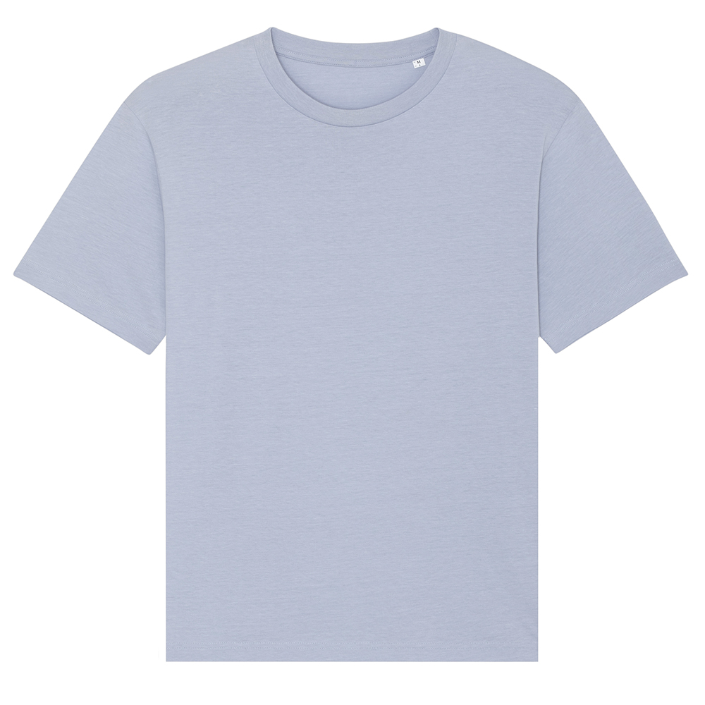 Lawendowy t-shirt unisex z bawełny organicznej z logo firmy Fuser Stanley Stella