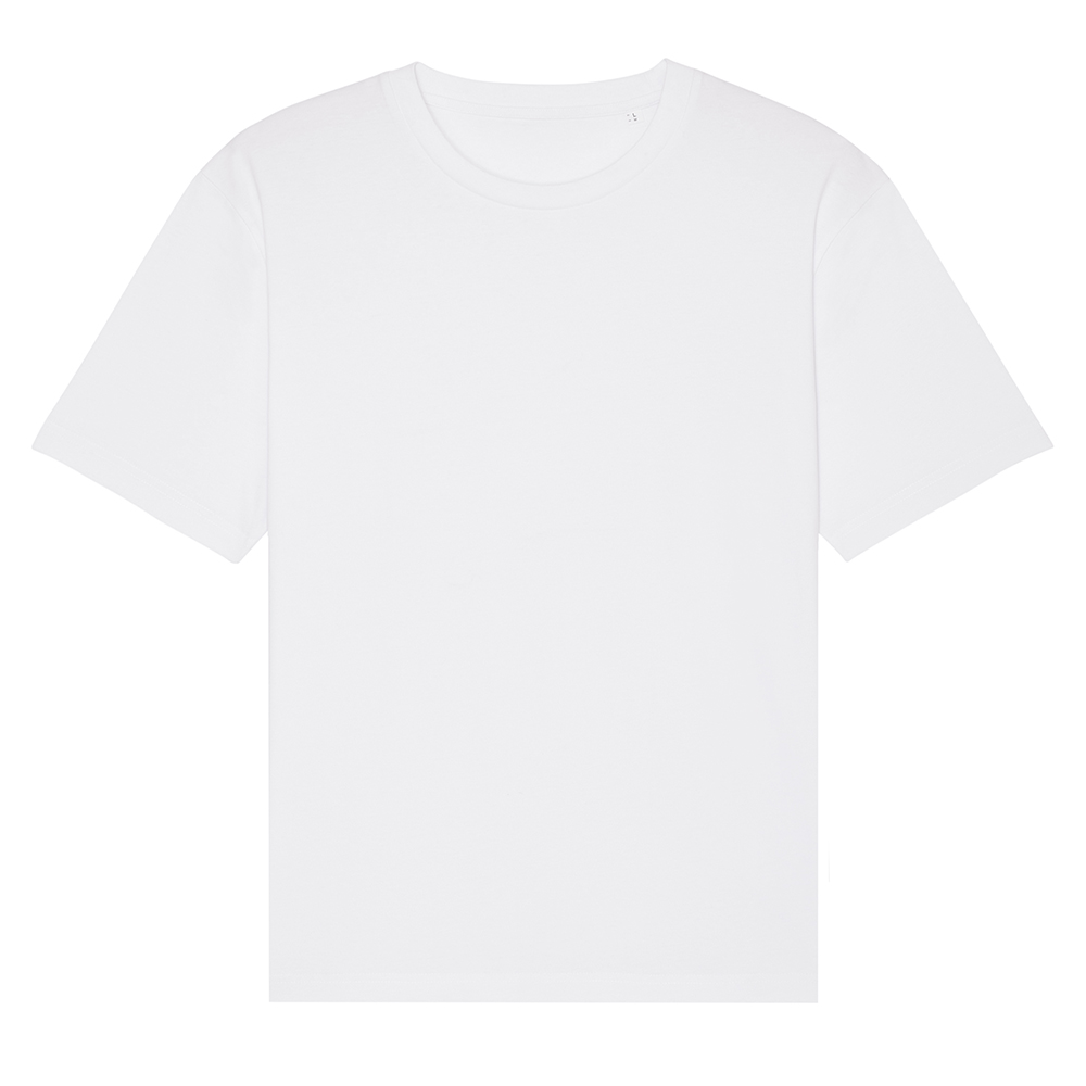 Biały t-shirt unisex z bawełny organicznej z logo firmy Fuser Stanley Stella