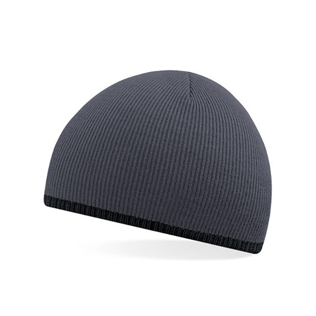Graphite Grey/Black - Kontrastowa czapka beanie