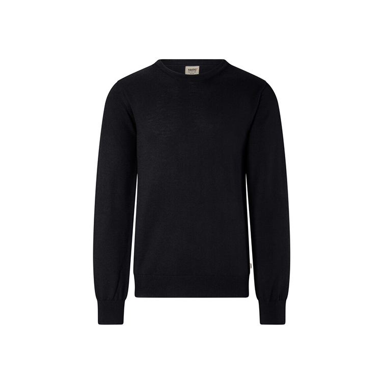 Czarny Sweter z wełny merino 156