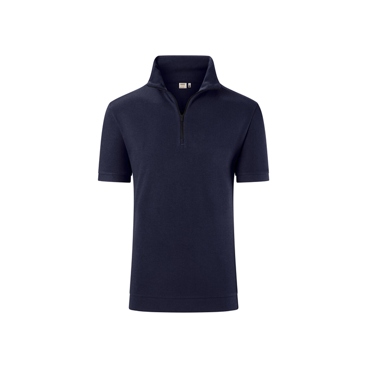 Granatowa Koszulka unisex rozpinana Piqué MIKRALINAR® ECO 534