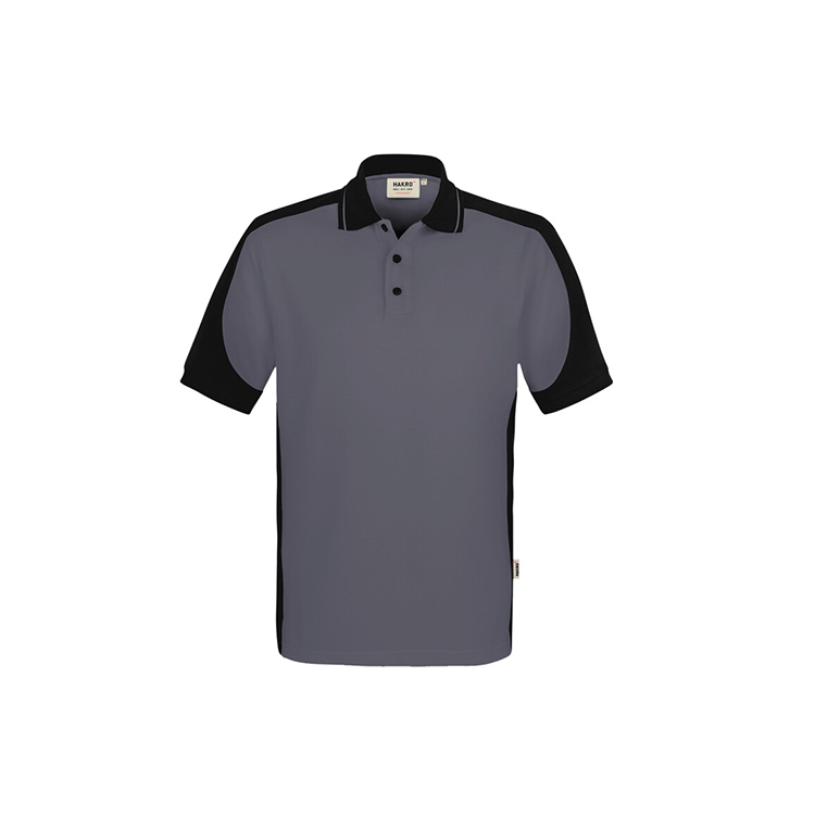 Szara Koszulka polo unisex kontrastowa MIKRALINAR® ECO 539
