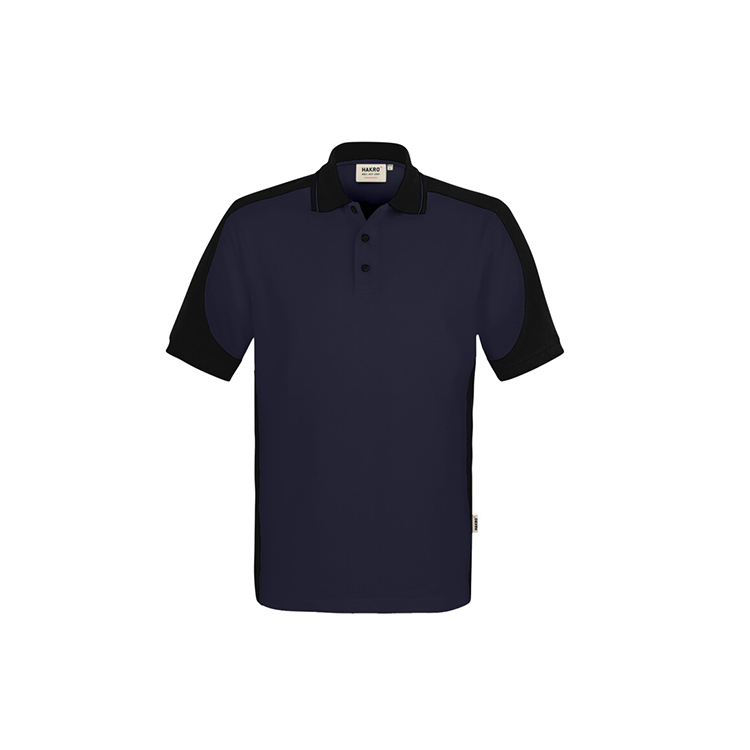 Granatowa Koszulka polo unisex kontrastowa MIKRALINAR® ECO 539