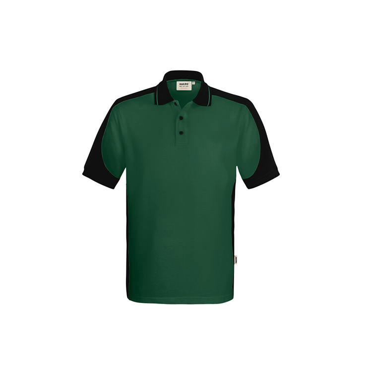 Zielona Koszulka polo unisex kontrastowa MIKRALINAR® ECO 539