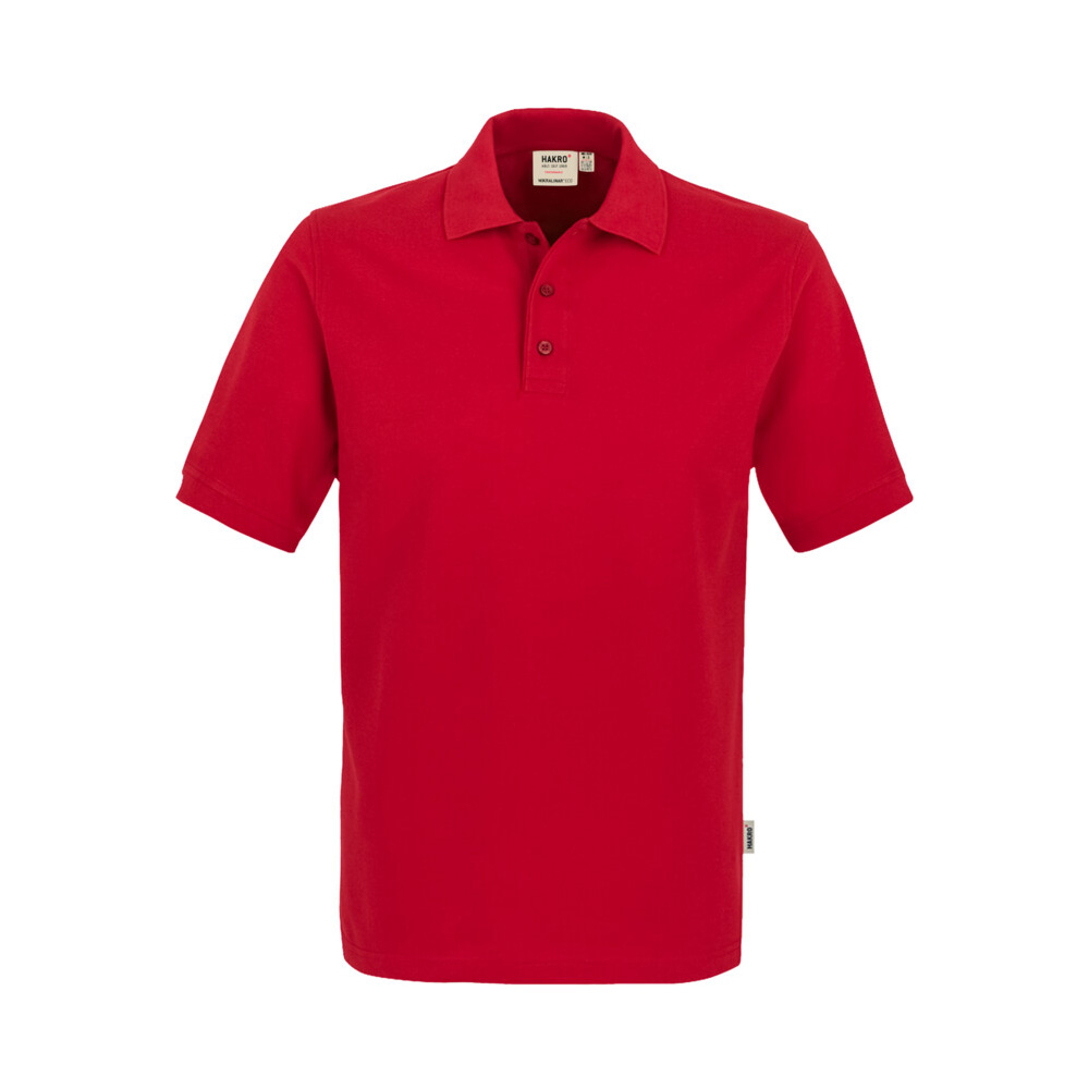 Koszulka polo czerwona unisex z grubej bawełny MIKRALINAR ECO GRS Hakro 569