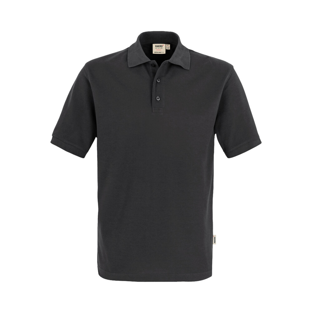 Koszulka polo ciemnoszara unisex z grubej bawełny MIKRALINAR ECO GRS Hakro 569