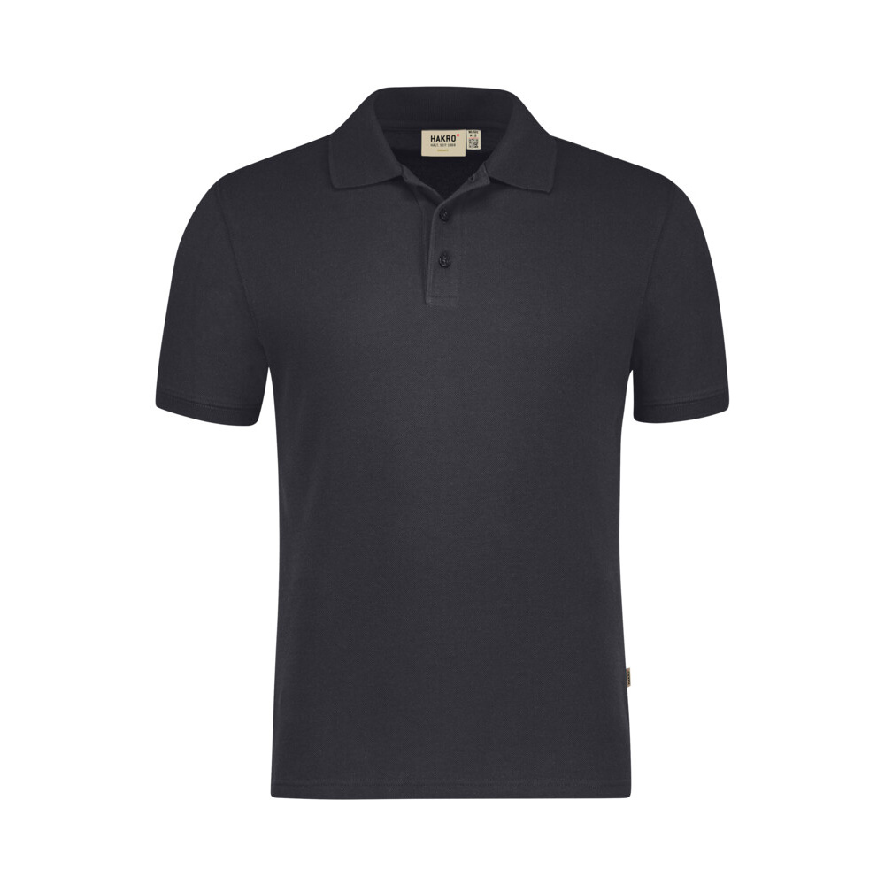 Ciemnoszare polo bawełniane unisex ORGANIC COTTON GOTS 501 Hakro