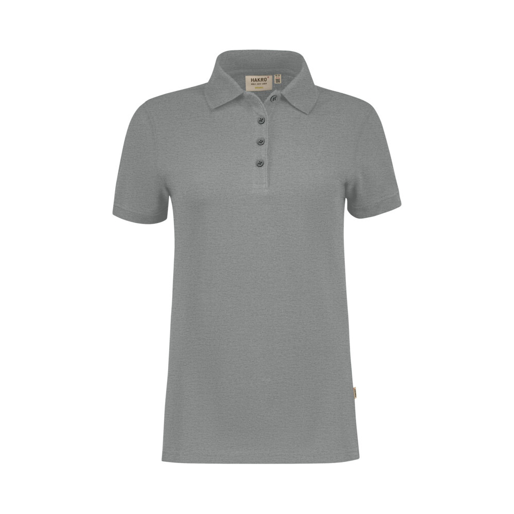 Szara damska organiczna koszulka polo ORGANIC COTTON GOTS 301 Hakro