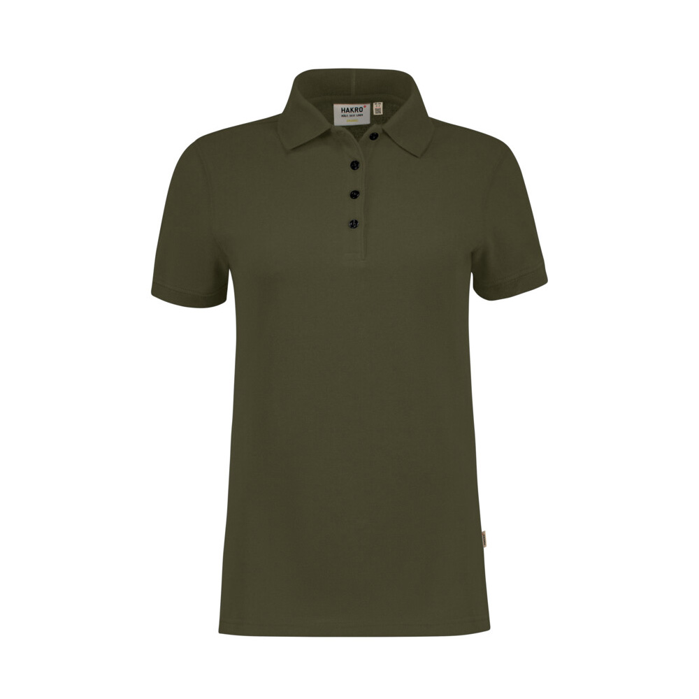 Oliwkowa damska organiczna koszulka polo ORGANIC COTTON GOTS 301 Hakro