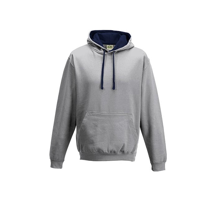 Heather Grey/French Navy - Bluza z kapturem Varsity Hoodie