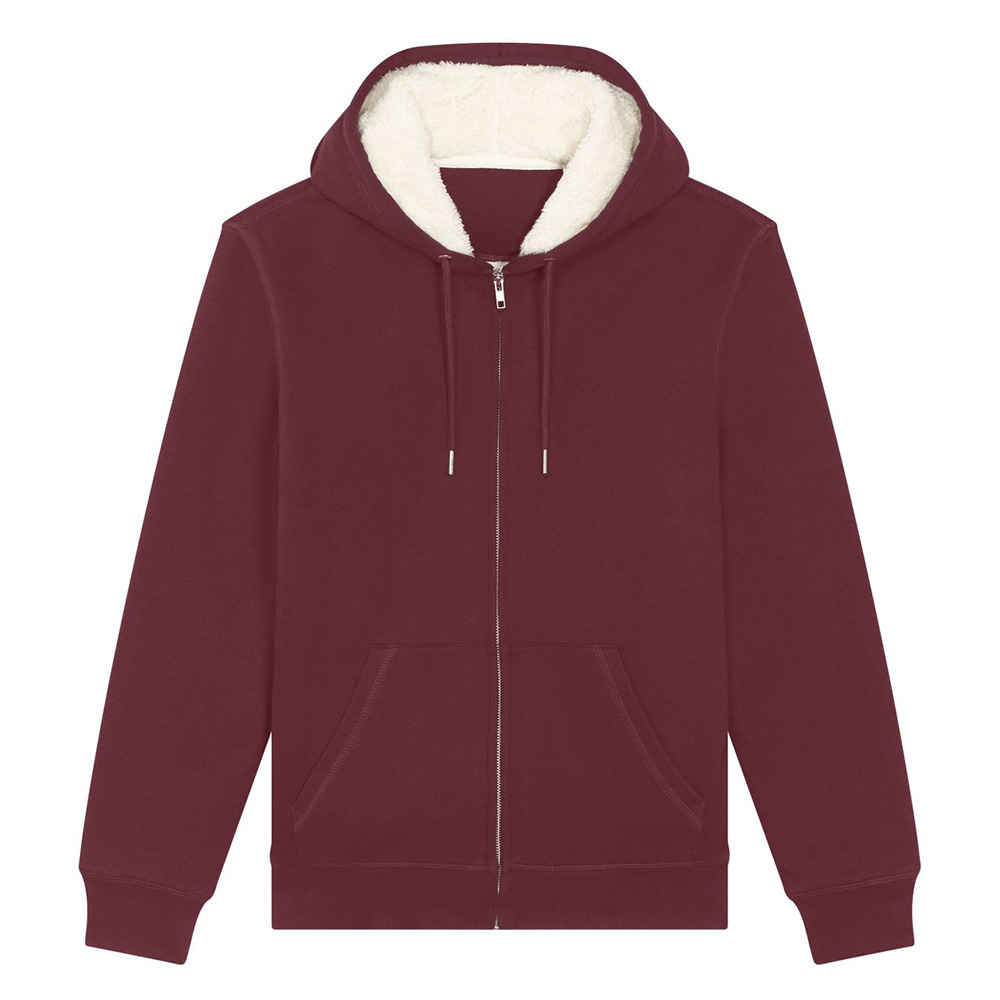 Burgundy - Bluza z kapturem Hygger Sherpa