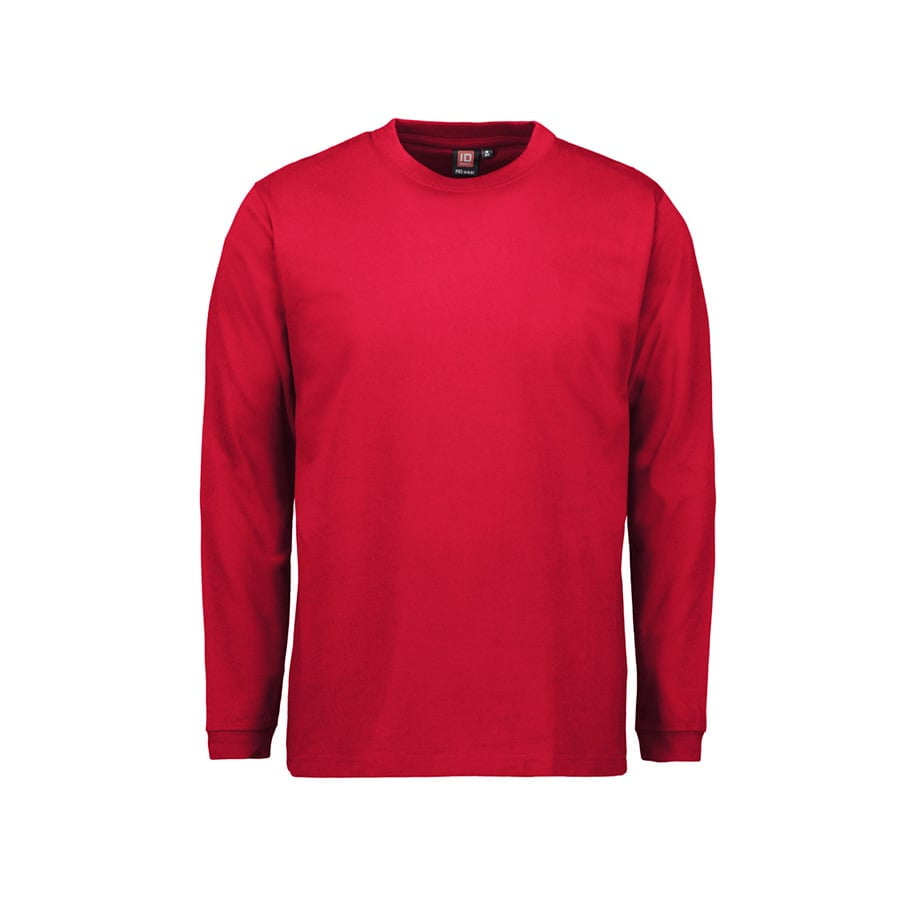 Czerwona koszulka z długim rękawem z bawełny z własnym haftem lub drukiem ID Identity 0311 Longsleeve Prowear