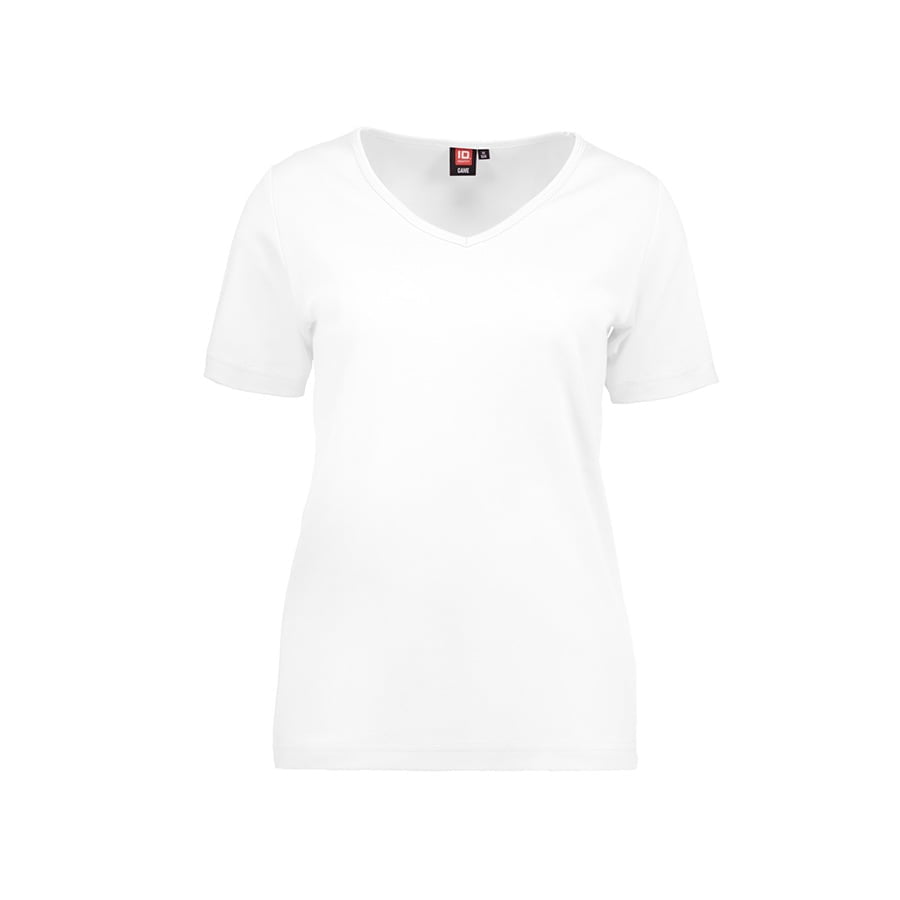 Damska koszulka z dekoltem w serek biała ID Identity 0506