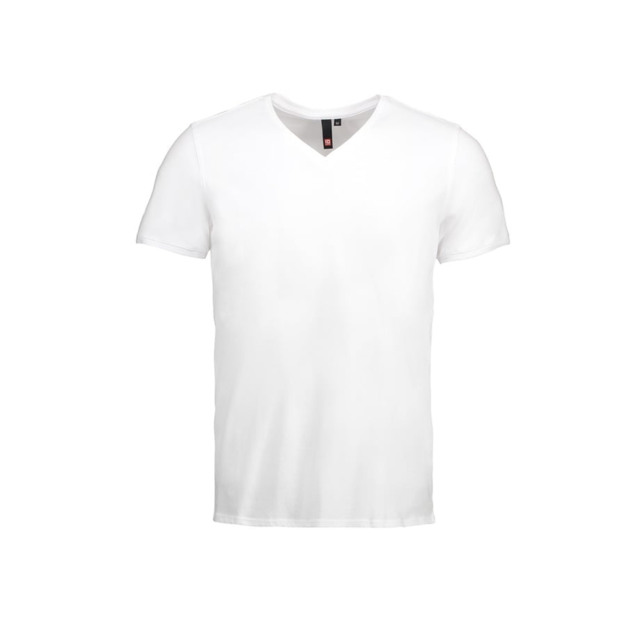 Biały męski t-shirt w serek Id Identity 0542