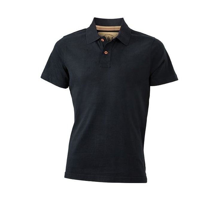 Black - Herren Poloshirt Vintage