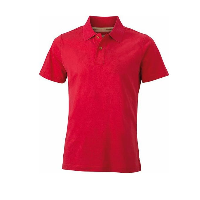 Red - Herren Poloshirt Vintage