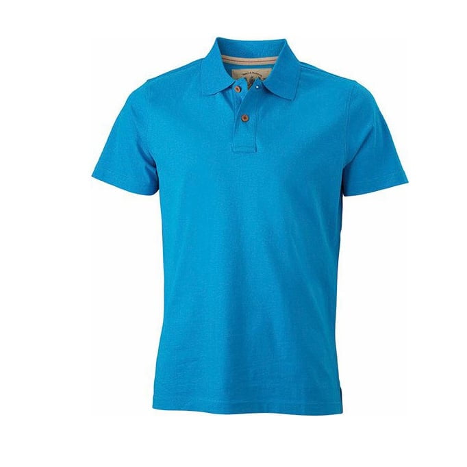 Turquoise - Herren Poloshirt Vintage