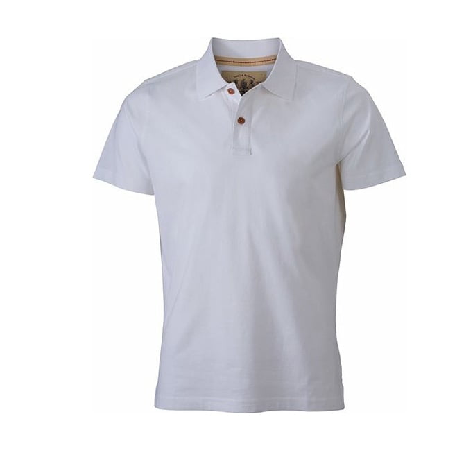 White - Herren Poloshirt Vintage