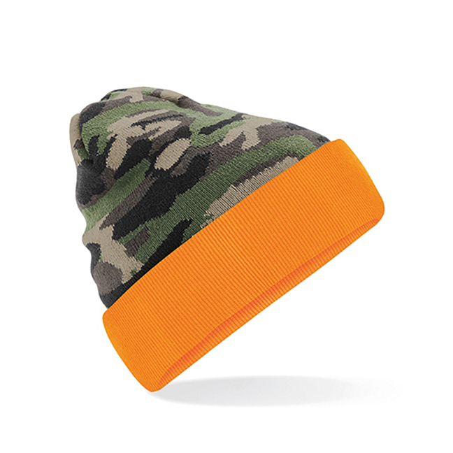 Jungle Orange Camo - Czapka dzianinowa z kamuflażem