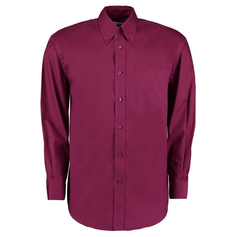 Burgundy - Męska klasyczna koszula Oxford Fit