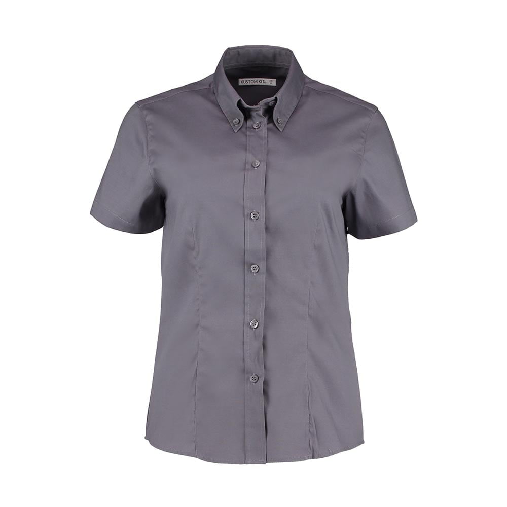 Charcoal - Damska taliowana bluzka Fit Corporate