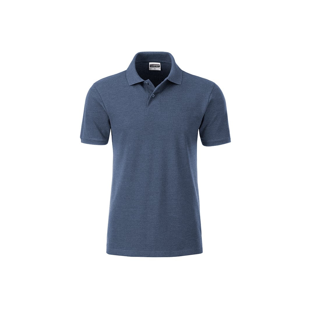 Light Denim Melange - Męska koszulka polo Basic