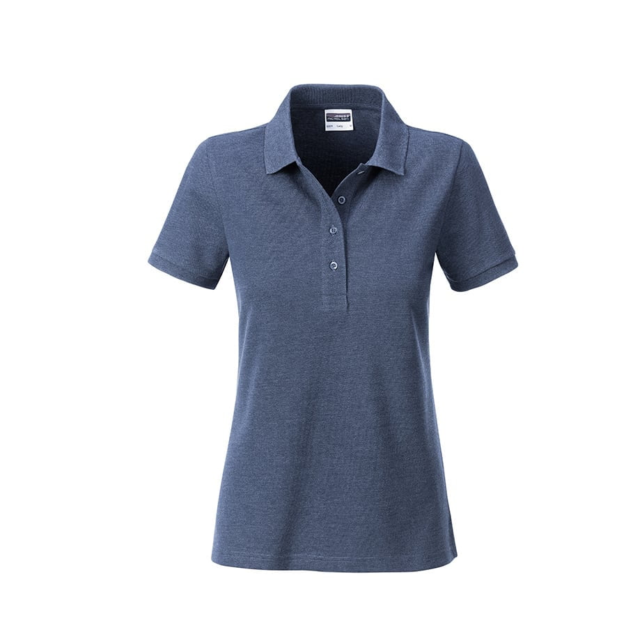 Light Denim Melange - Frauen Poloshirt Basic
