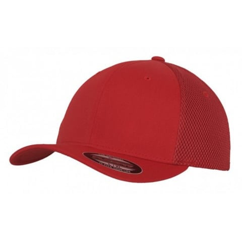 czerwona czapka flexfit z haftem