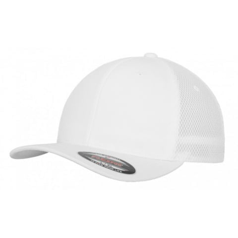 biała czapka flexfit z haftem