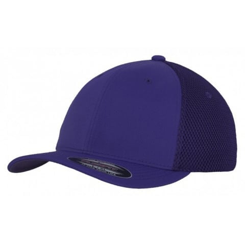 fioletowa czapka flexfit z haftem
