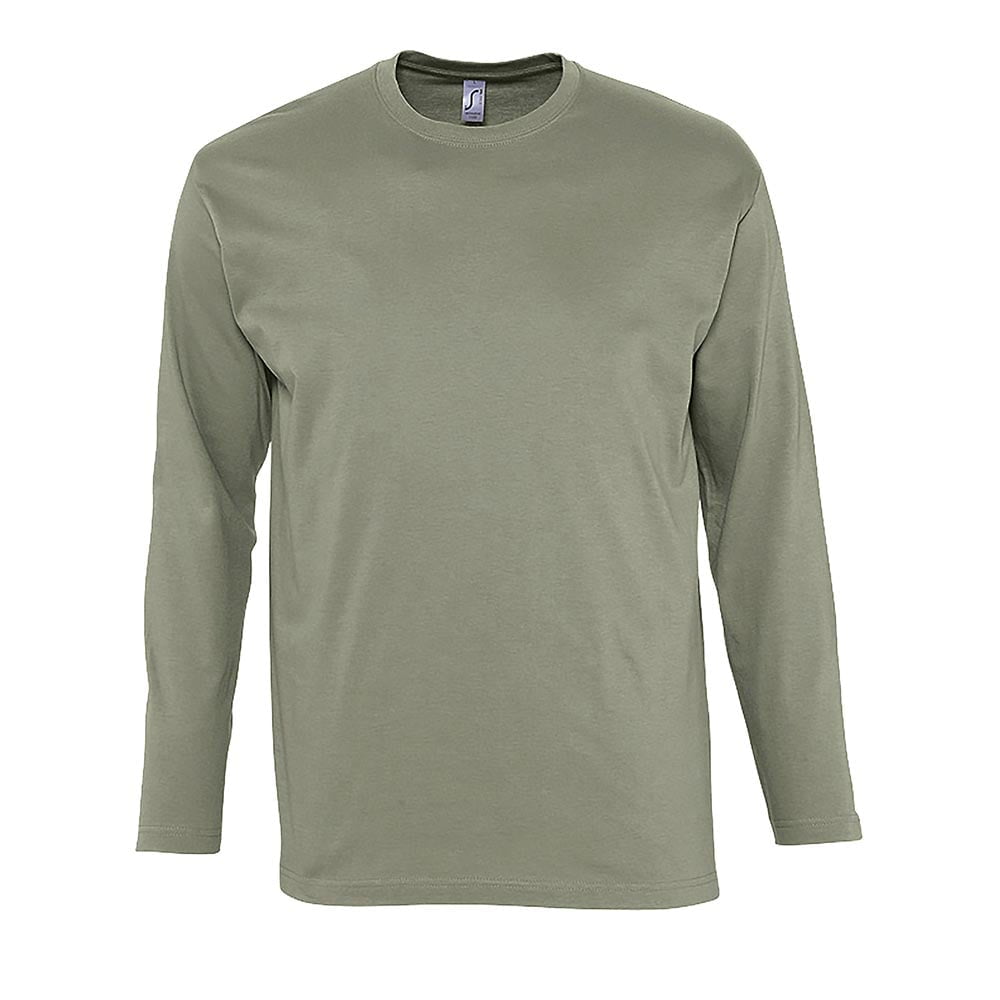 Khaki t-shirt męski z długim rękawem Men's Longsleeve Monarch Sol's 11420