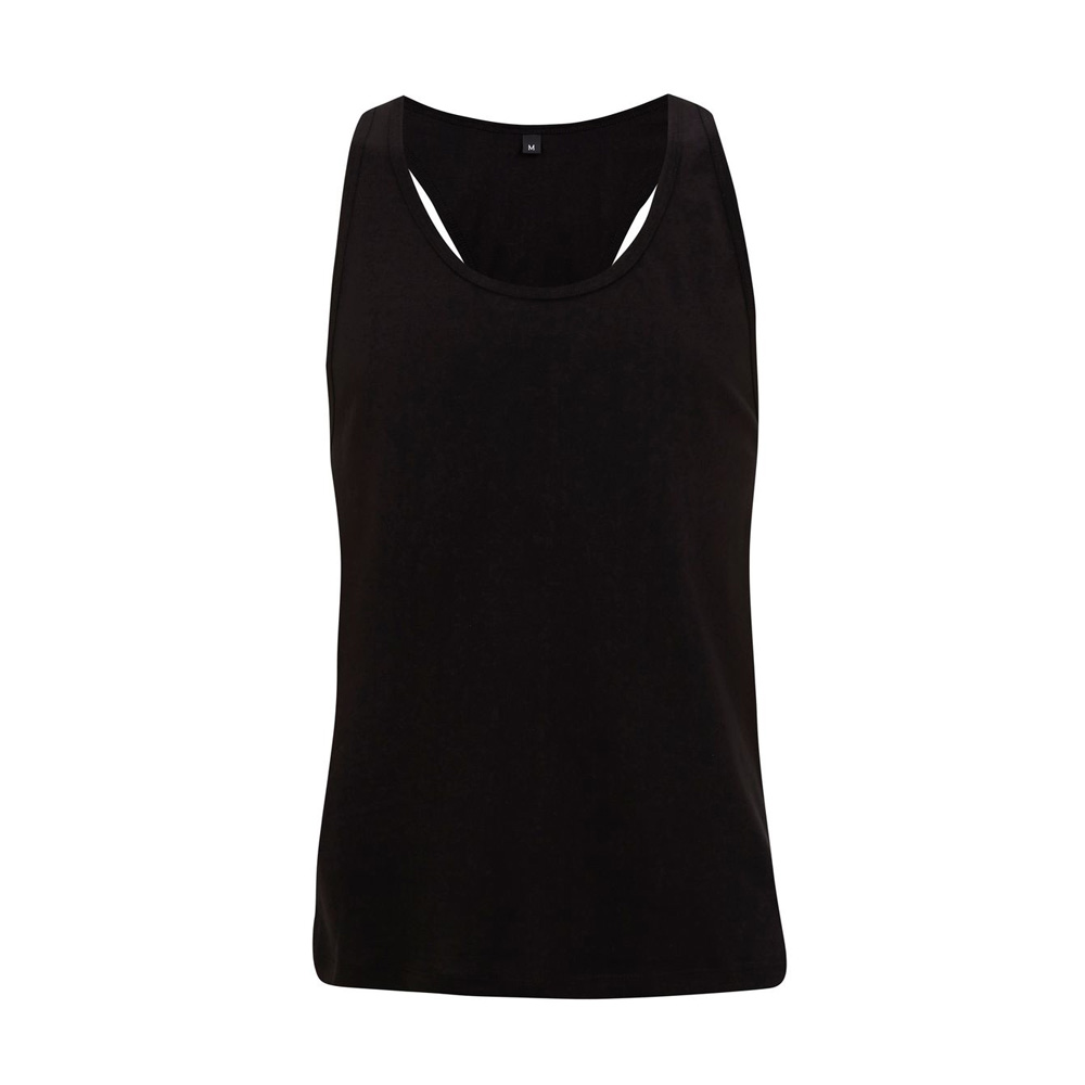 BL - Black - Męski Tank Top Racerback Jersey N08