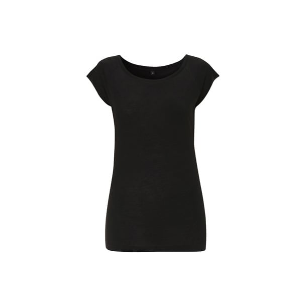 Czarna damska organiczna koszulka z szerokim dekoltem - Continental Bamboo T-shirt N43