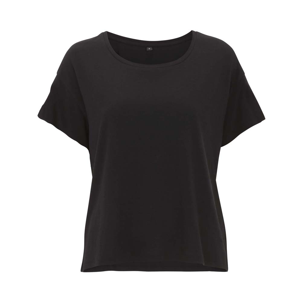 Damski czarny luźny t-shirt Continental N46