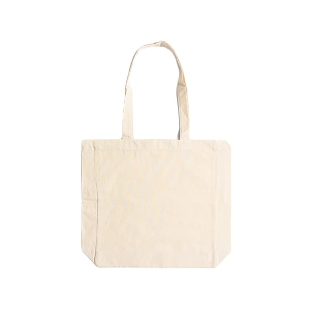 Natural - Cotton bag with sidefold, long handles