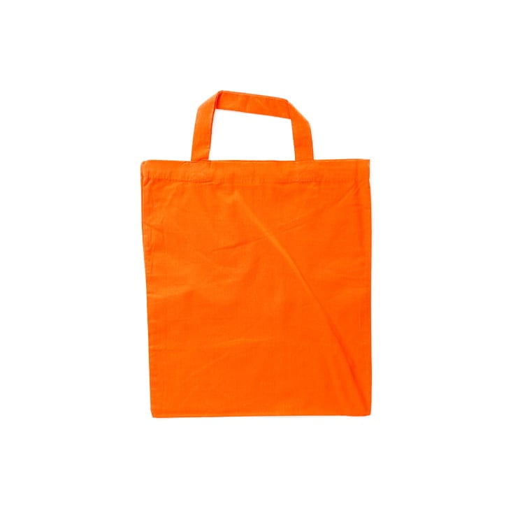 Orange - Cotton bag, short handles
