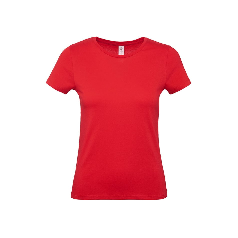 Czerwony damski t-shirt z własnym drukiem lub haftem B&C TW02T #E150