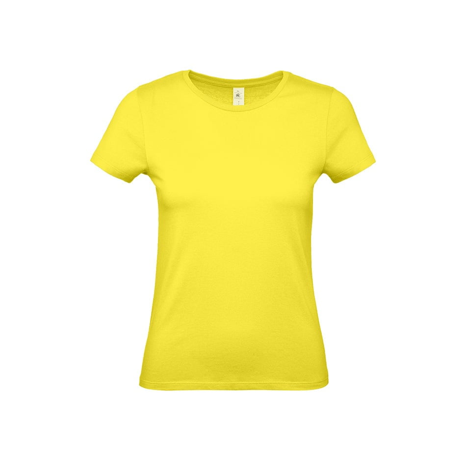 Żółty damski t-shirt z własnym drukiem lub haftem B&C TW02T #E150