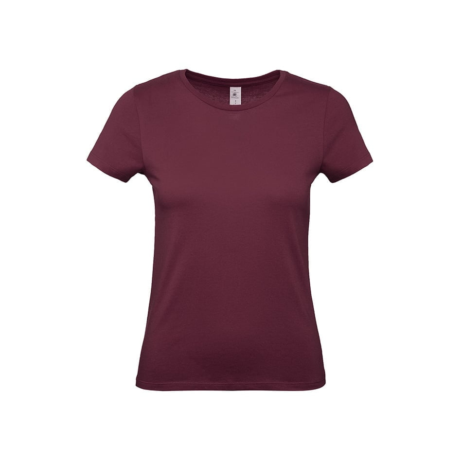 Bordowy damski t-shirt z własnym drukiem lub haftem B&C TW02T #E150