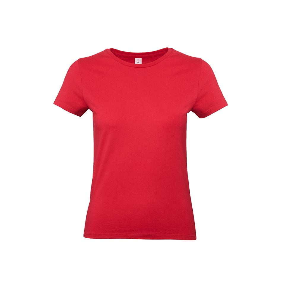Czerwony klasyczny damski tshirt B&C TW04T