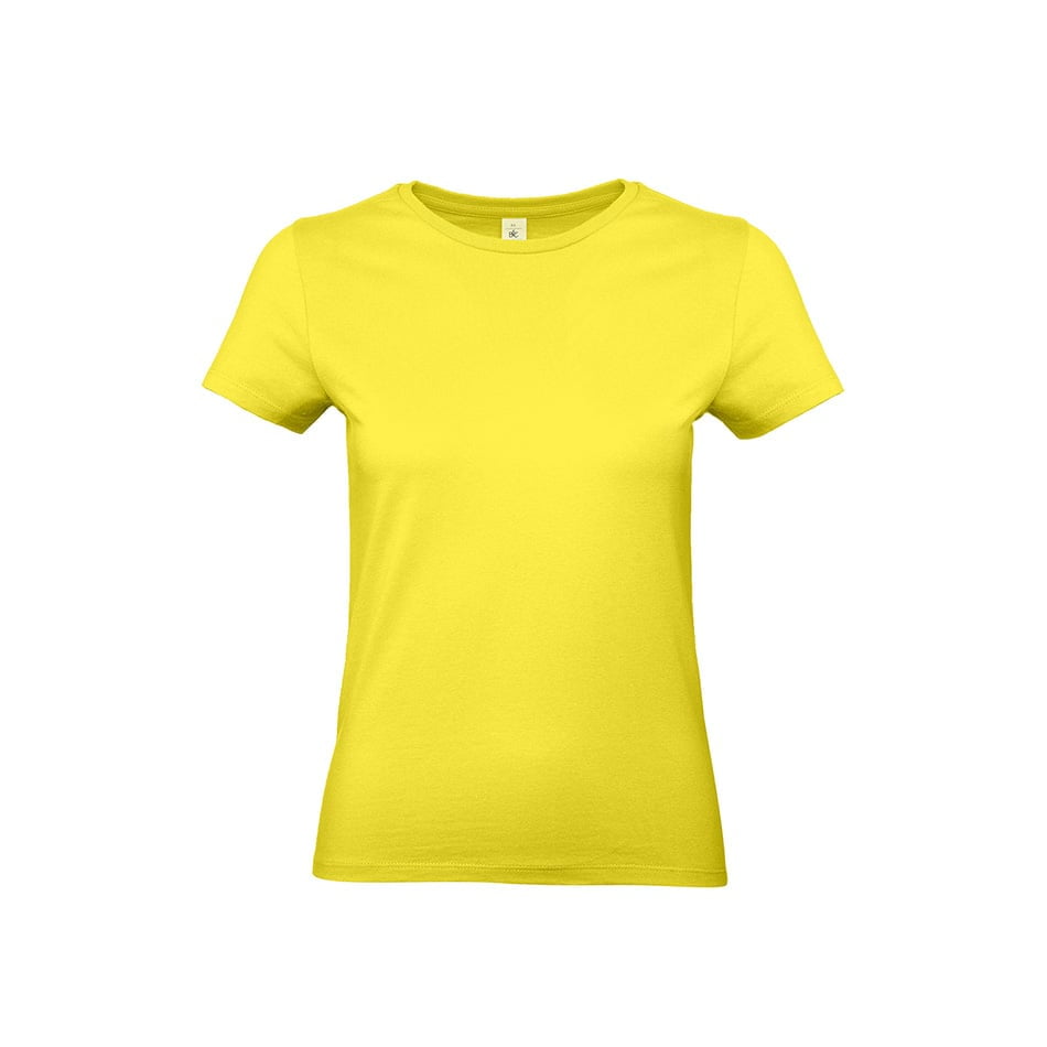 Żółty klasyczny damski tshirt B&C TW04T