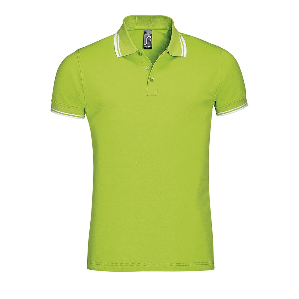 Lime Green/White - Męska koszulka polo Pasadena