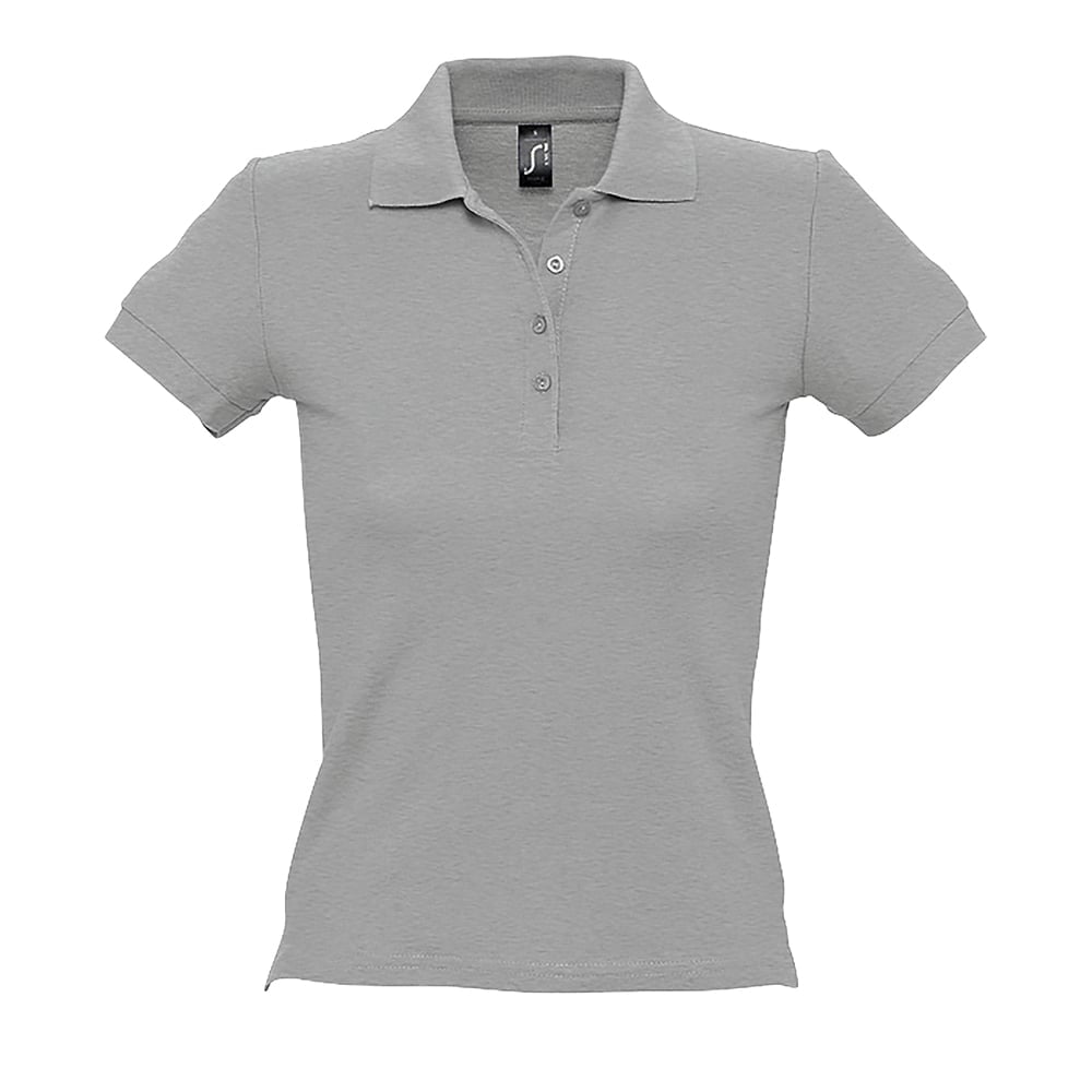 Grey Melange - Damska koszulka polo People