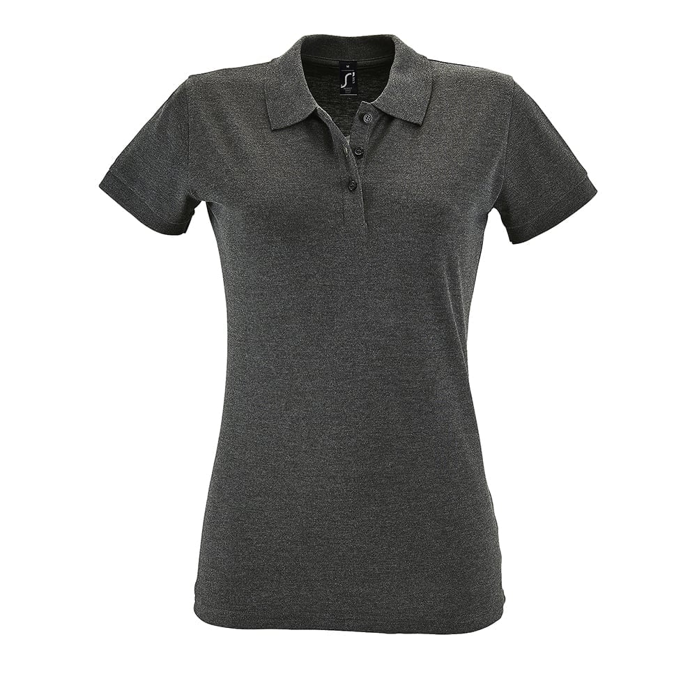 Charcoal Melange - Damska koszulka polo Perfect