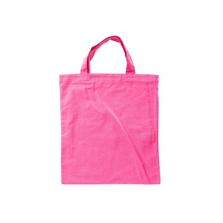 Pink - Cotton bag, short handles