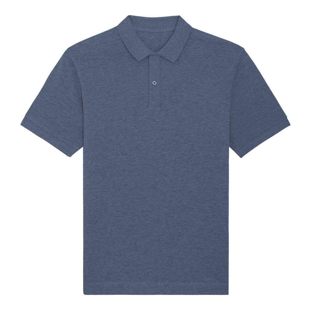 Bawełniana niebieska melanżowa koszulka polo unisex Stanley Stella Prepster