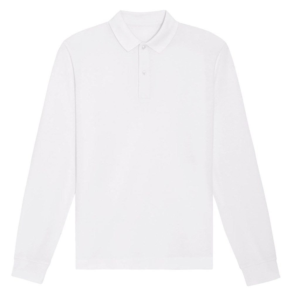 White - Koszulka polo z długim rękawem unisex Prepster Longsleeve