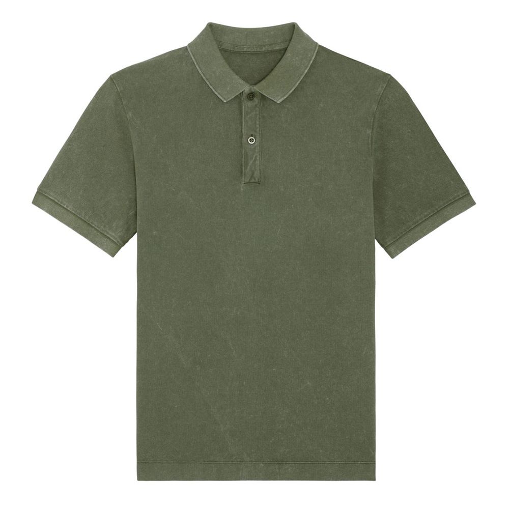 Zielona bawełniana koszulka polo o spranym wyglądzie Prepster Vintage Stanley Stella